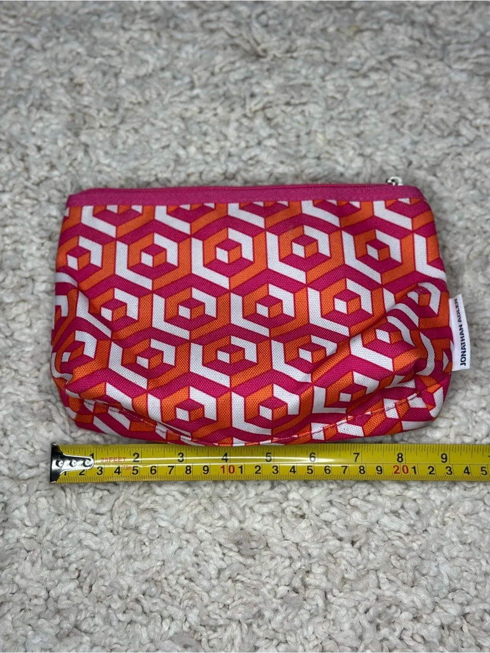 Clinique Pink Orange Geometric Cosmetic Bag